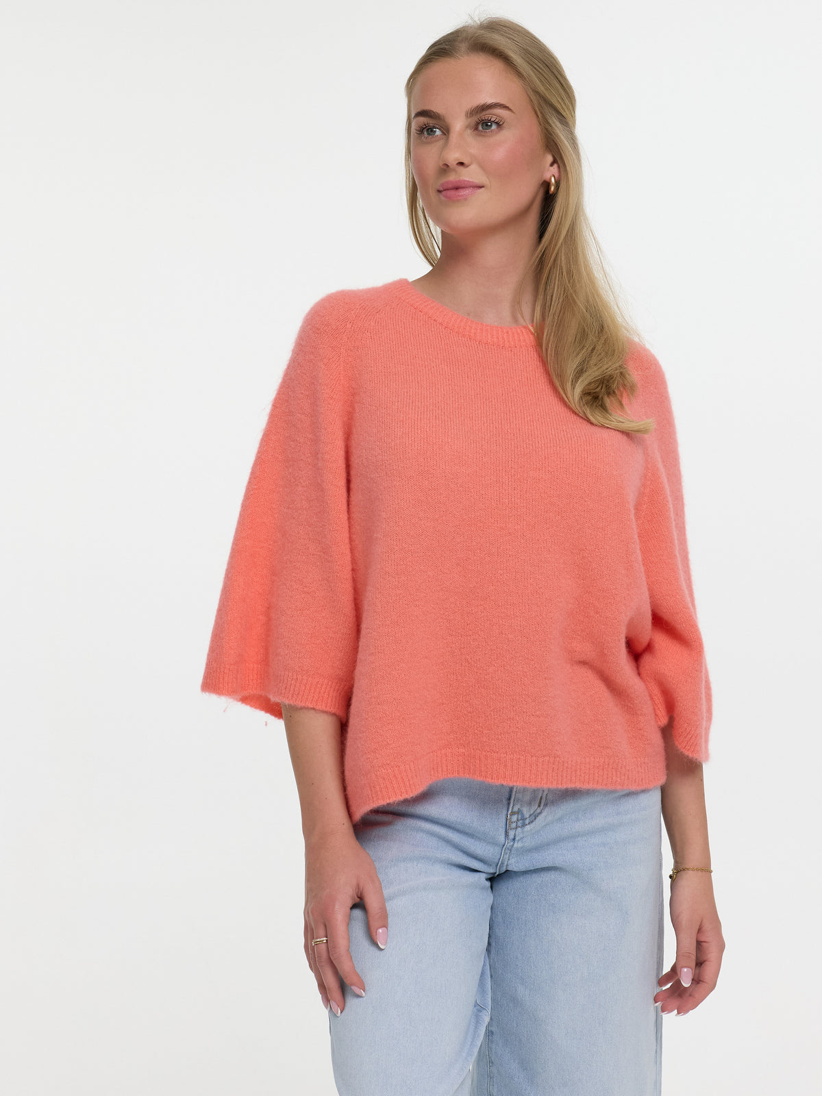 Kurzarm Pullover "Linda" in Coral