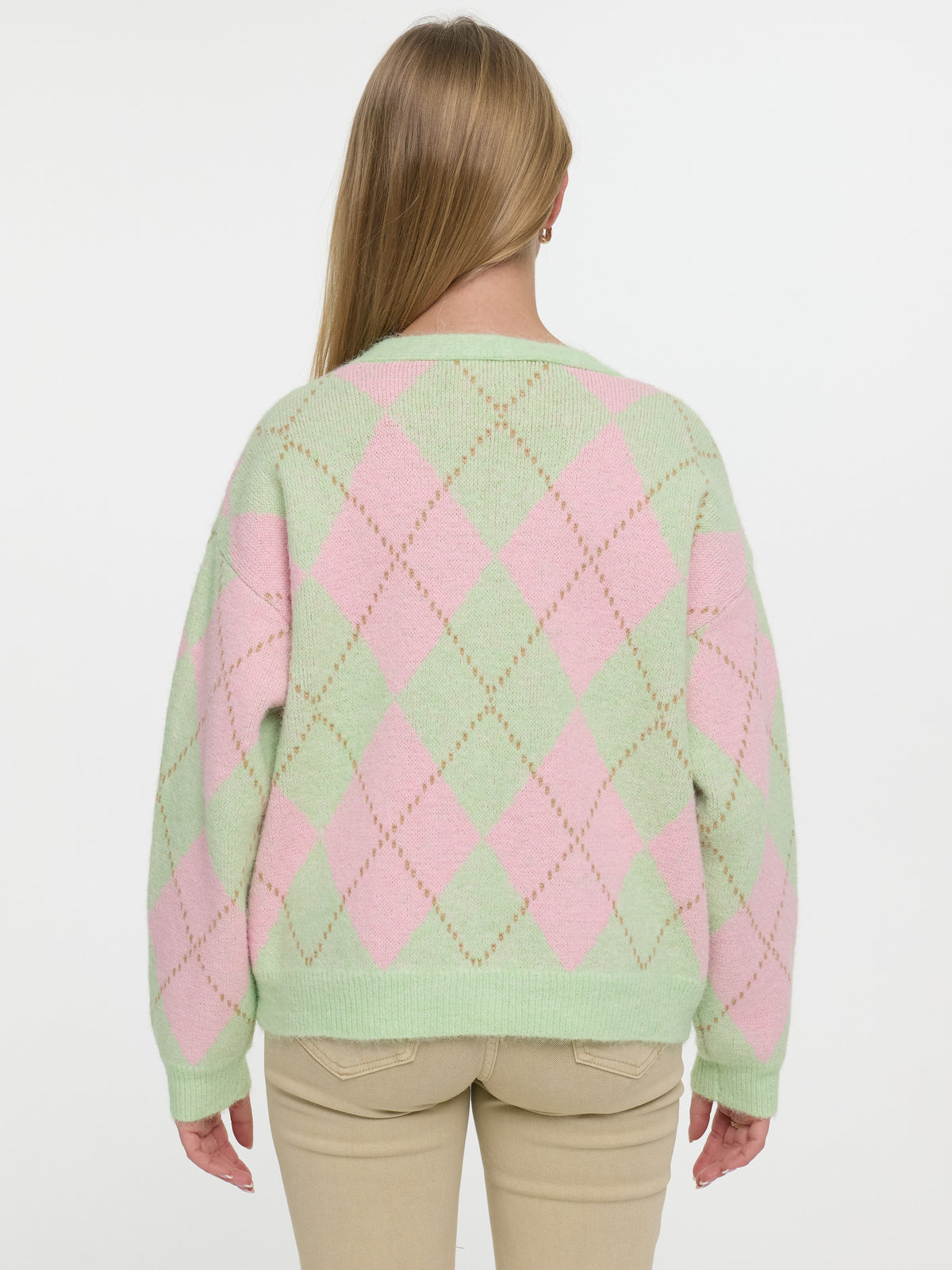 Strick-Cardigan "Tilda" Rosa/Grün