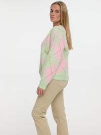 Strick-Cardigan "Tilda" Rosa/Grün