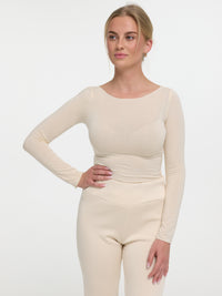 Langarmshirt "Anitha" in Creme
