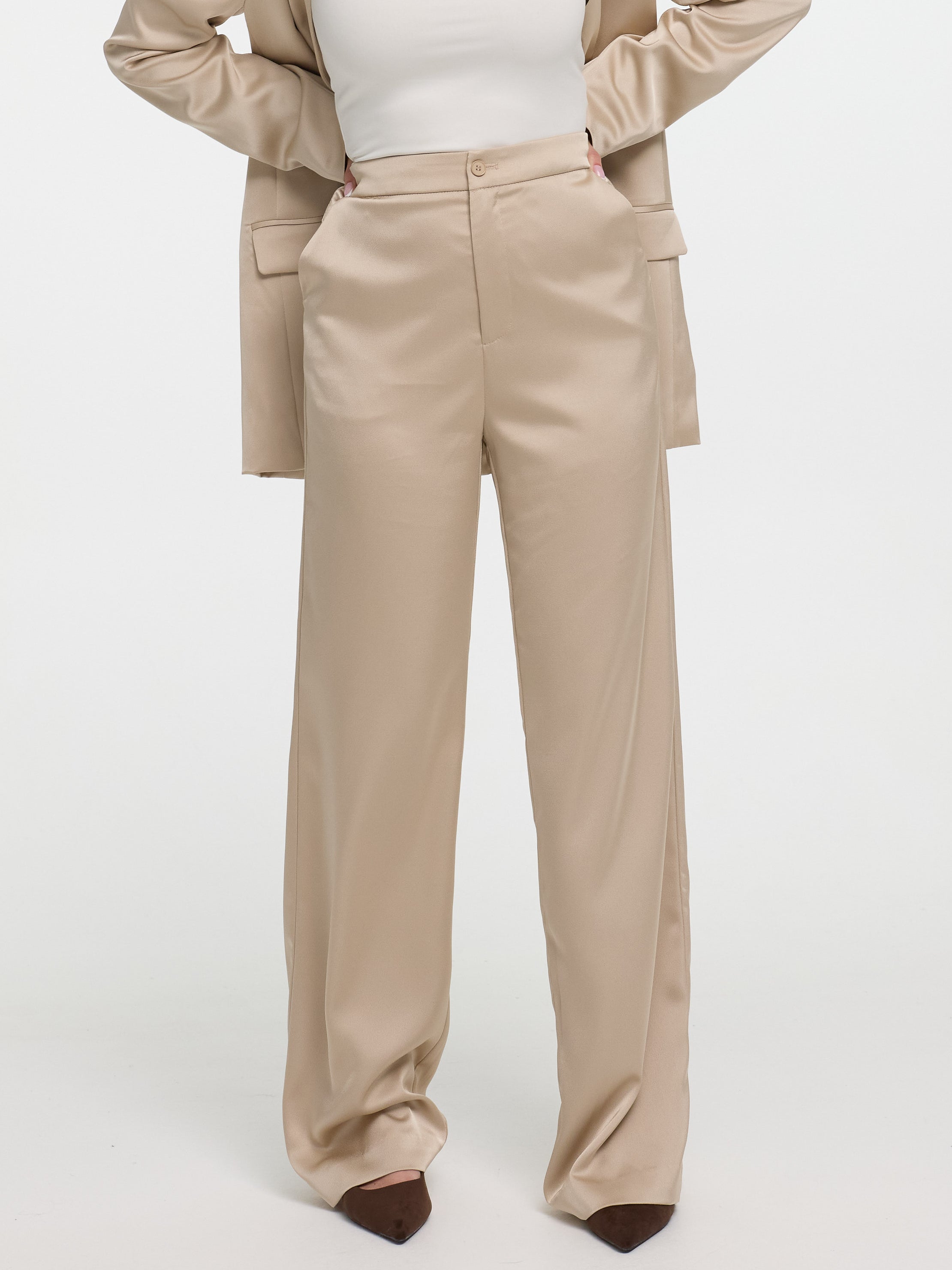 Stoffhose „Millie“ in Champagner