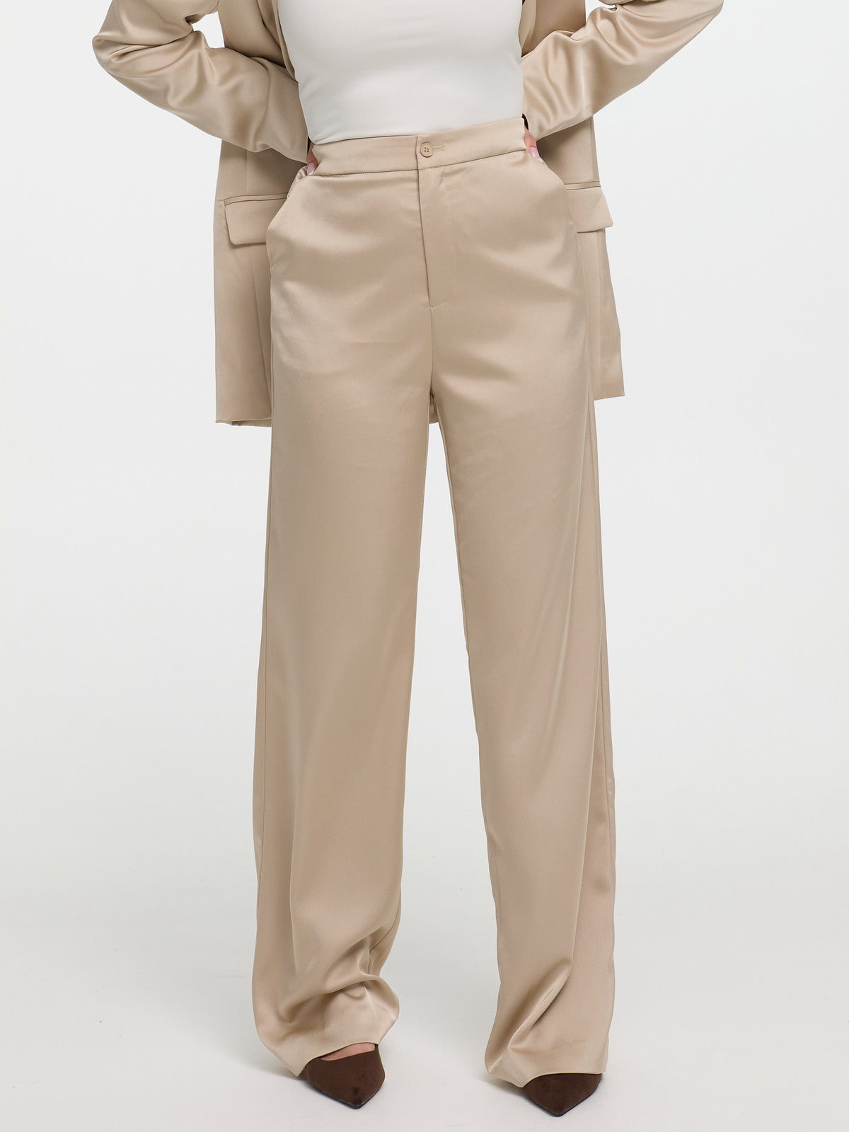 Stoffhose „Millie“ in Champagner