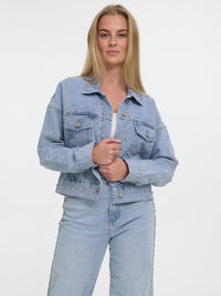Nieten-Jeansjacke "Aria"