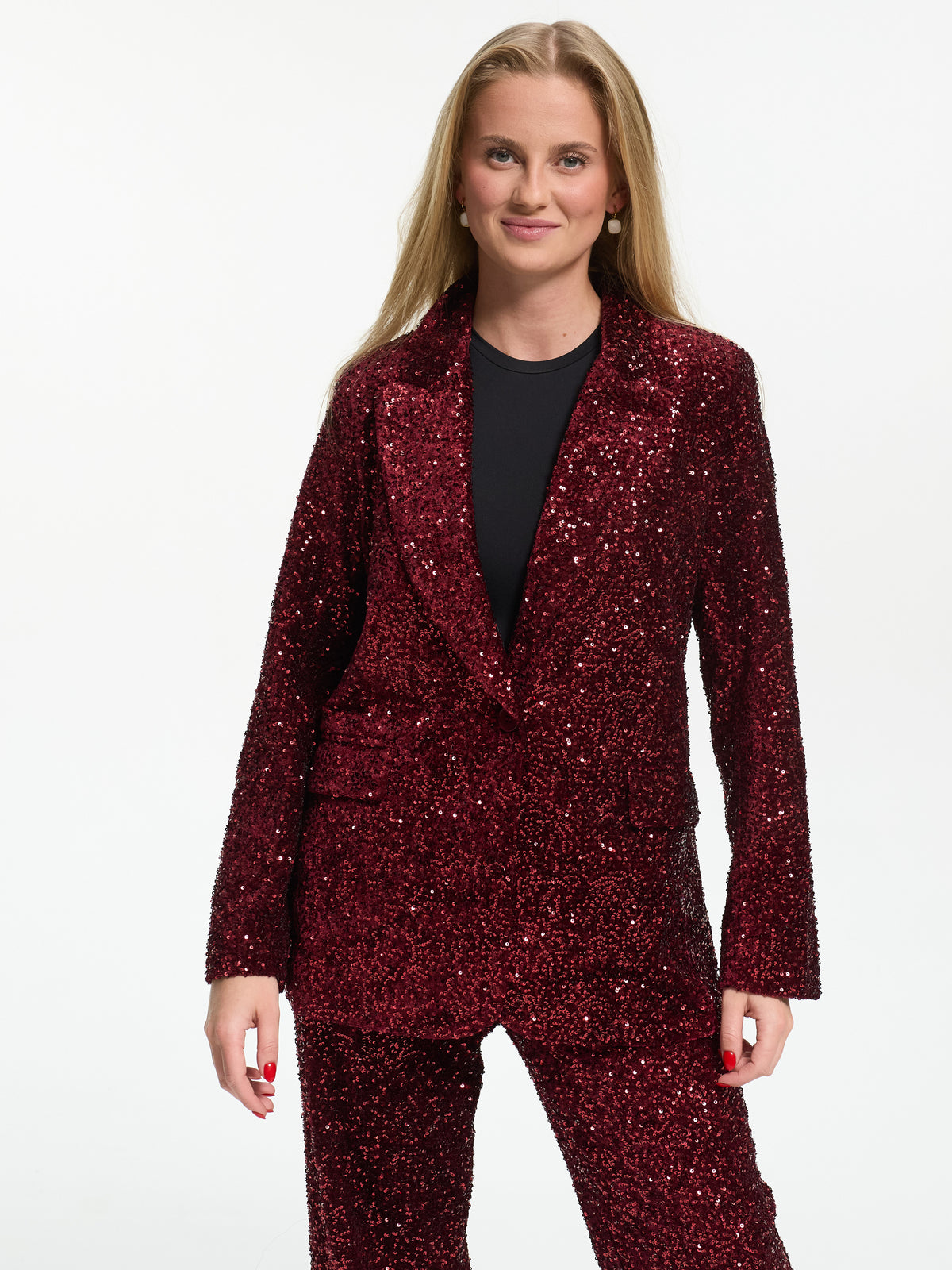 Pailletten Blazer "Sparkle" in Burgundy