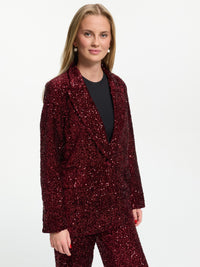 Pailletten Blazer "Sparkle" in Burgundy