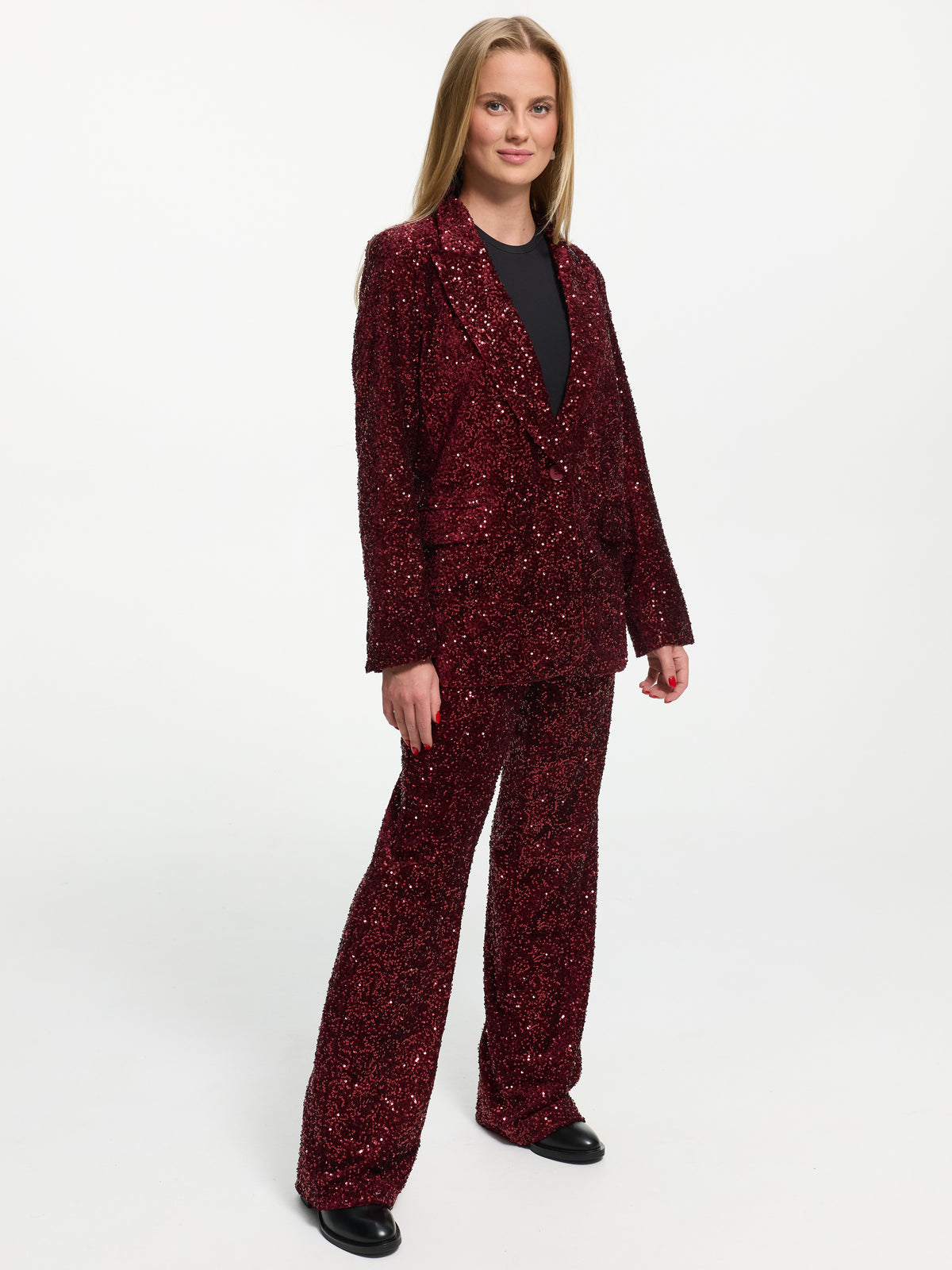 Pailletten Blazer "Sparkle" in Burgundy