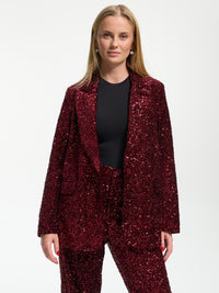 Pailletten Blazer "Sparkle" in Burgundy