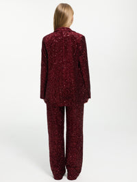Pailletten Blazer "Sparkle" in Burgundy