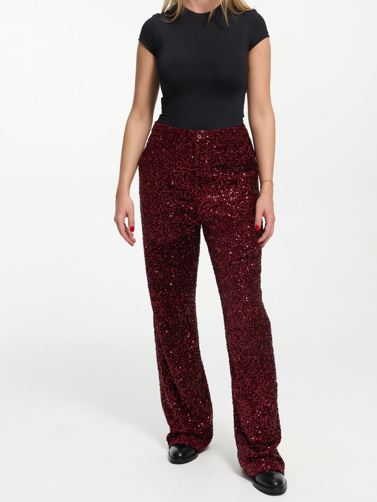 Pailletten Hose "Sparkle" in Burgundy