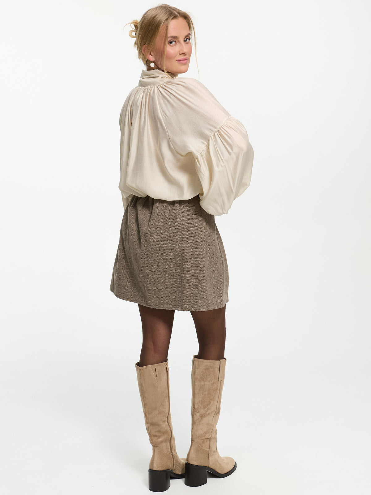 Bluse mit Schleife "Constance" in Creme