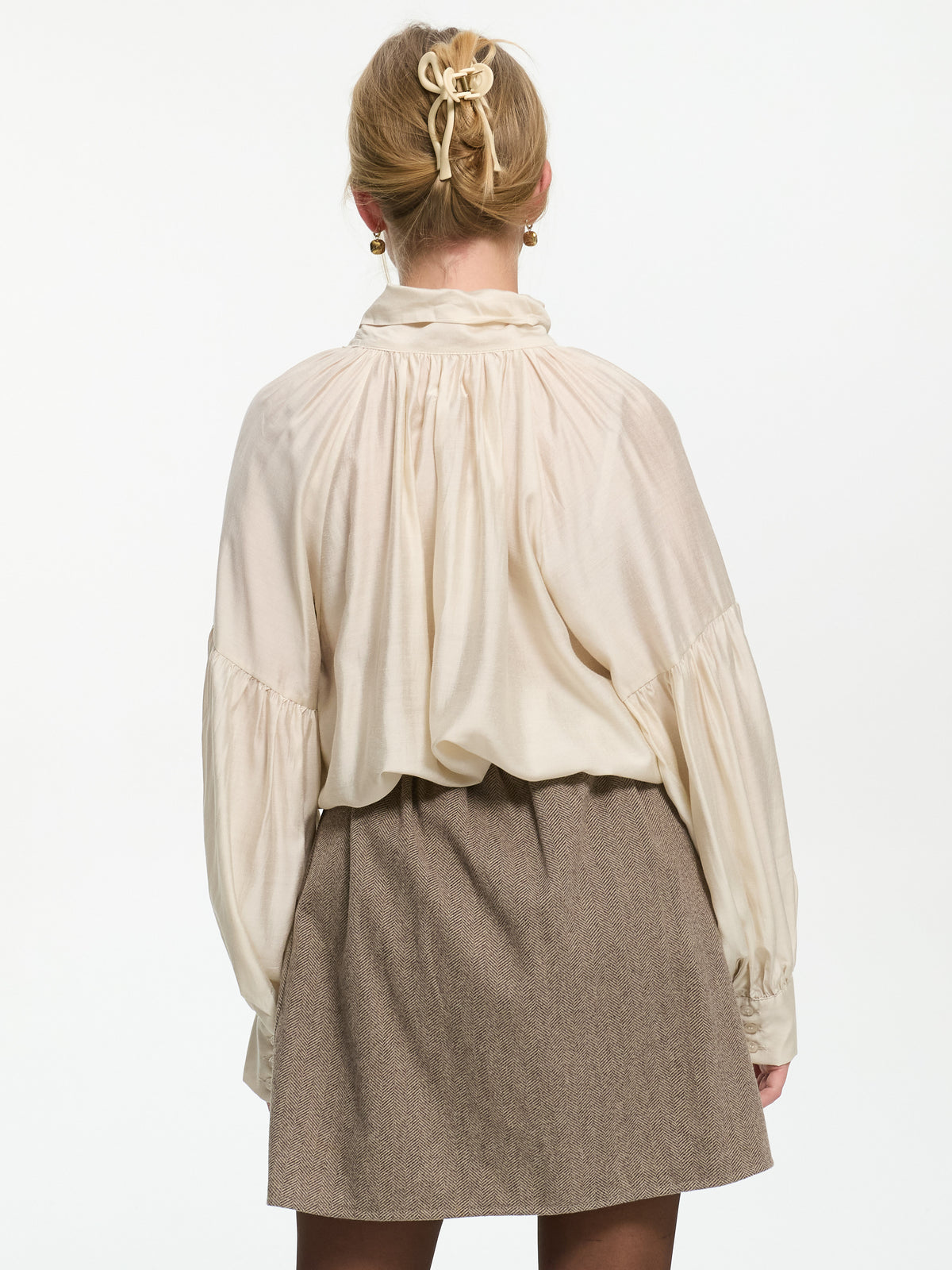 Bluse mit Schleife "Constance" in Creme