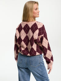 Strick-Cardigan "Caty" Rosa/Burgundy