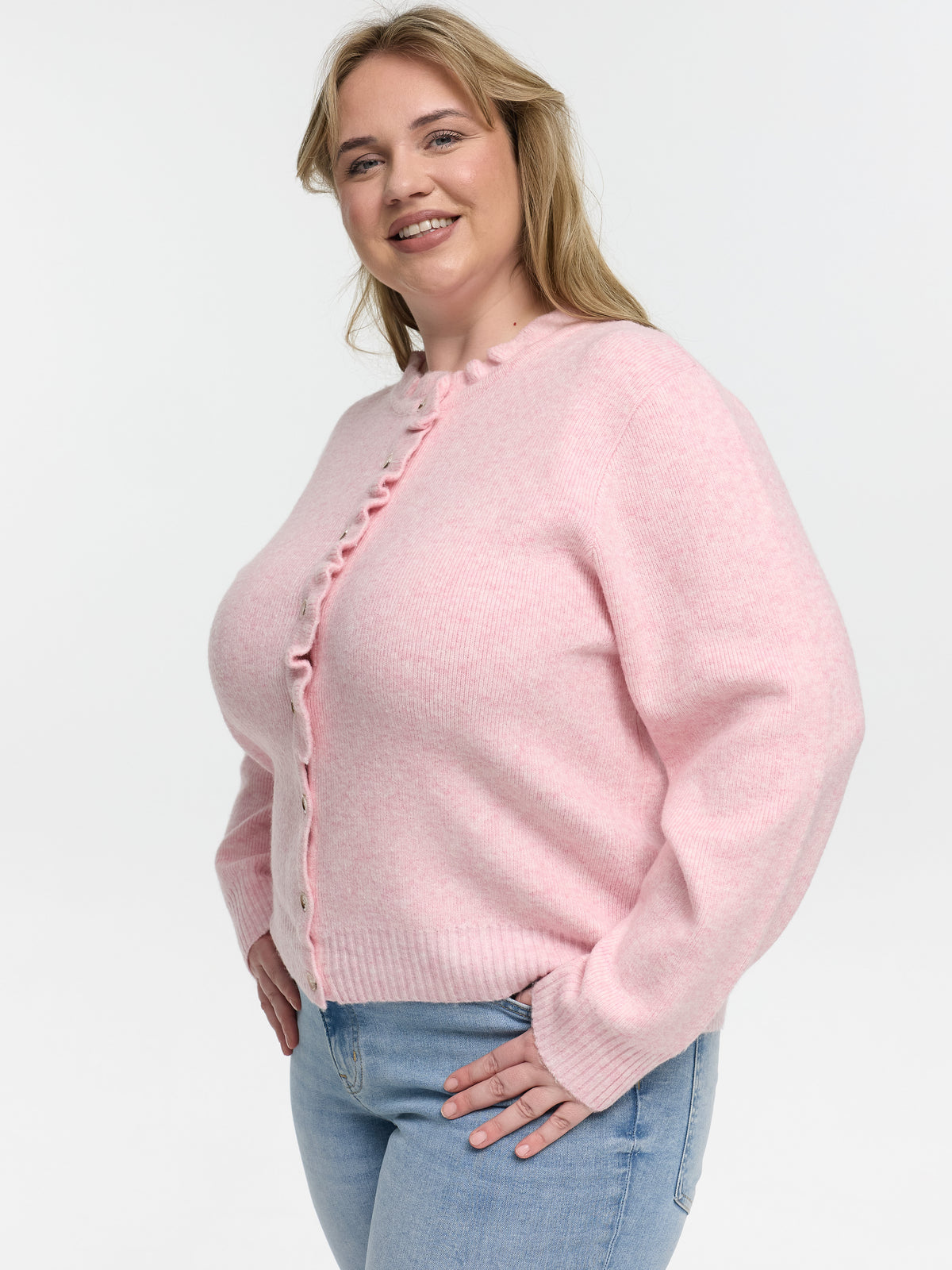 Curvy Cardigan "Lavea" in Dusty Rose