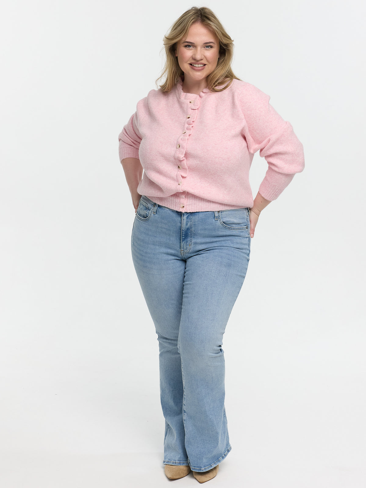 Curvy Cardigan "Lavea" in Dusty Rose