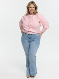 Curvy Cardigan "Lavea" in Dusty Rose