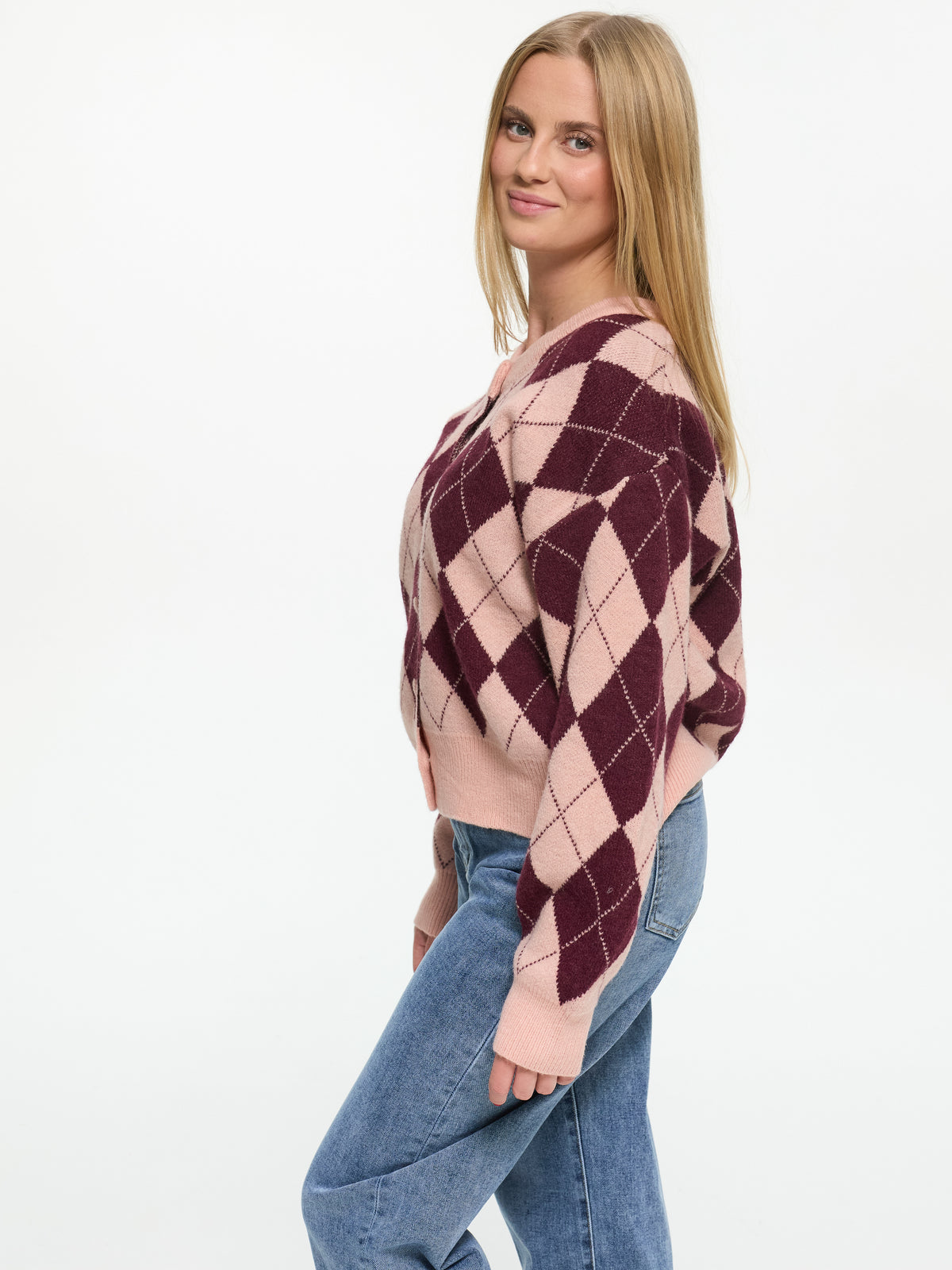 Strick-Cardigan "Caty" Rosa/Burgundy