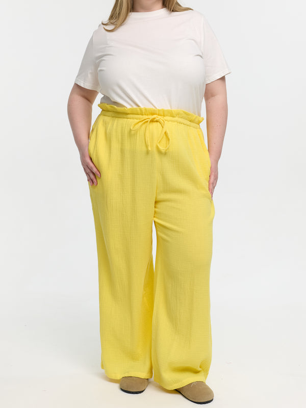Musselin-Hose „Wicky“ in Gelb