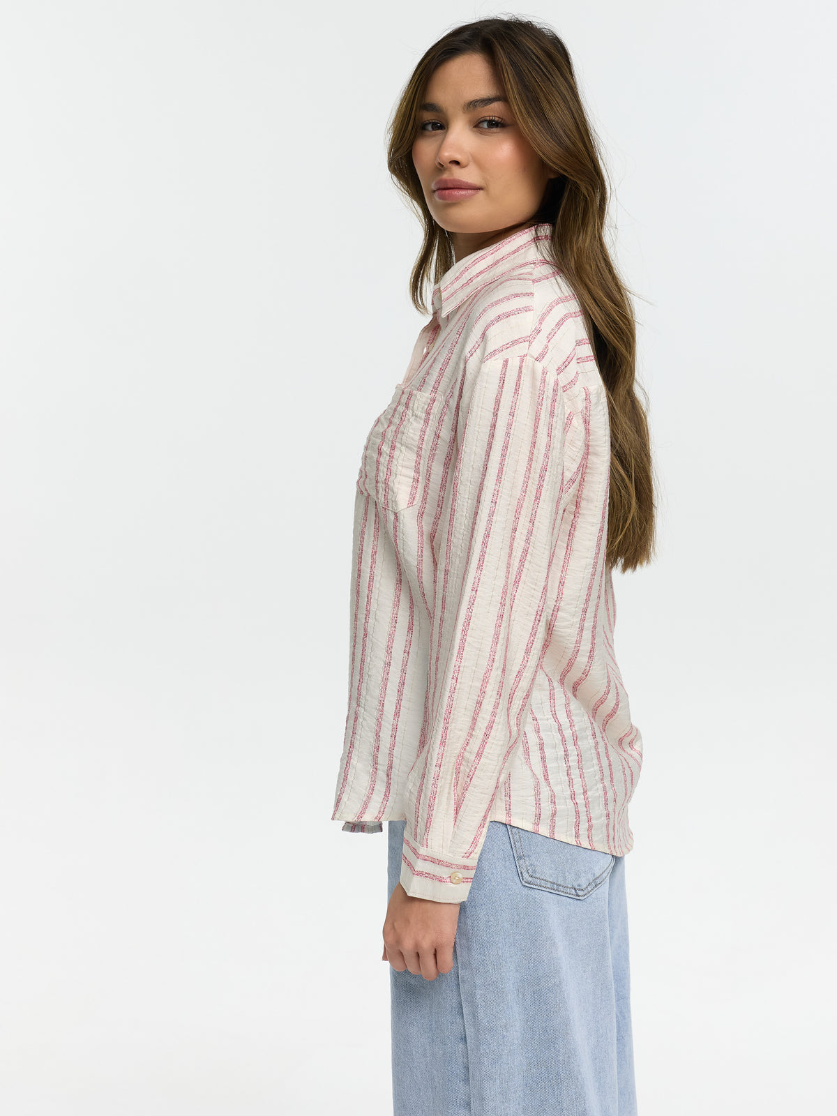 Bluse "Sapia" Creme/Rose gestreift