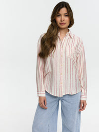 Bluse "Sapia" Creme/Rose gestreift