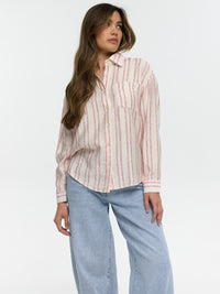 Bluse "Sapia" Creme/Rose gestreift