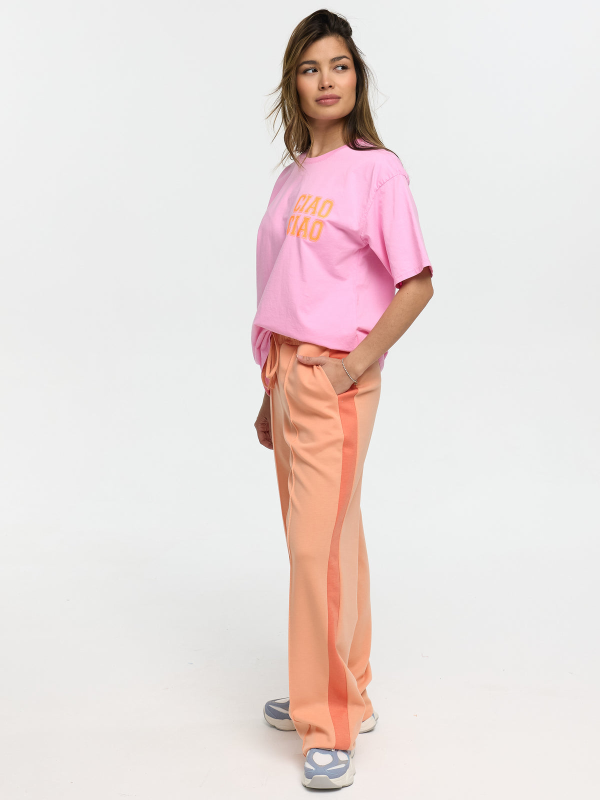 T-Shirt "Ciao Ciao" in Rosa
