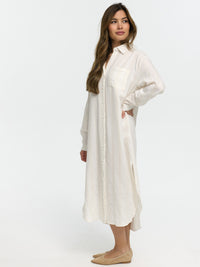 Tunikakleid in Leinenoptik "Sandya" in Creme