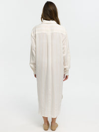 Tunikakleid in Leinenoptik "Sandya" in Creme