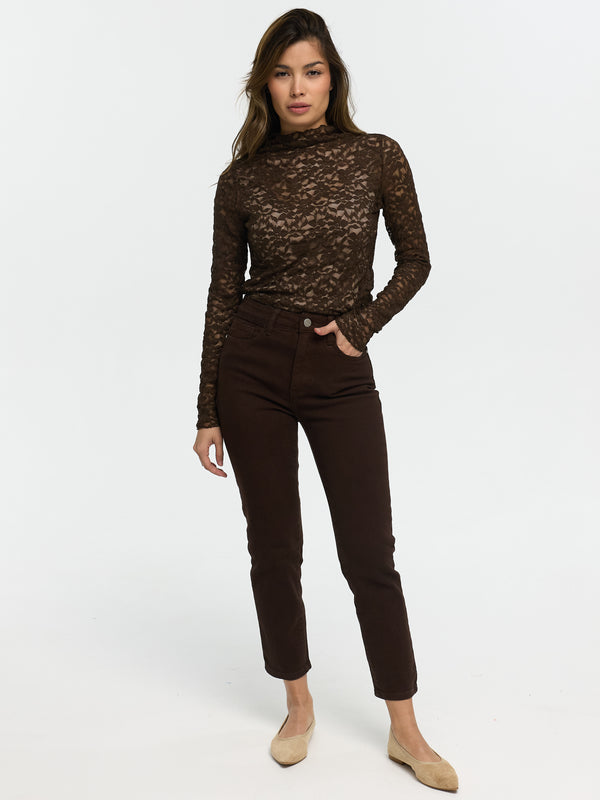 Momjeans "Dinah" in Braun