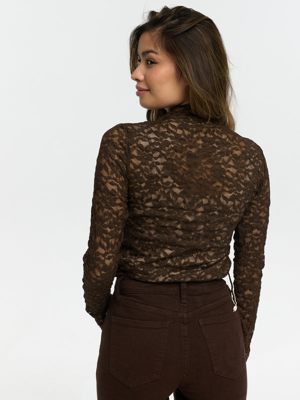 Spitzentop "Gloria" in Braun