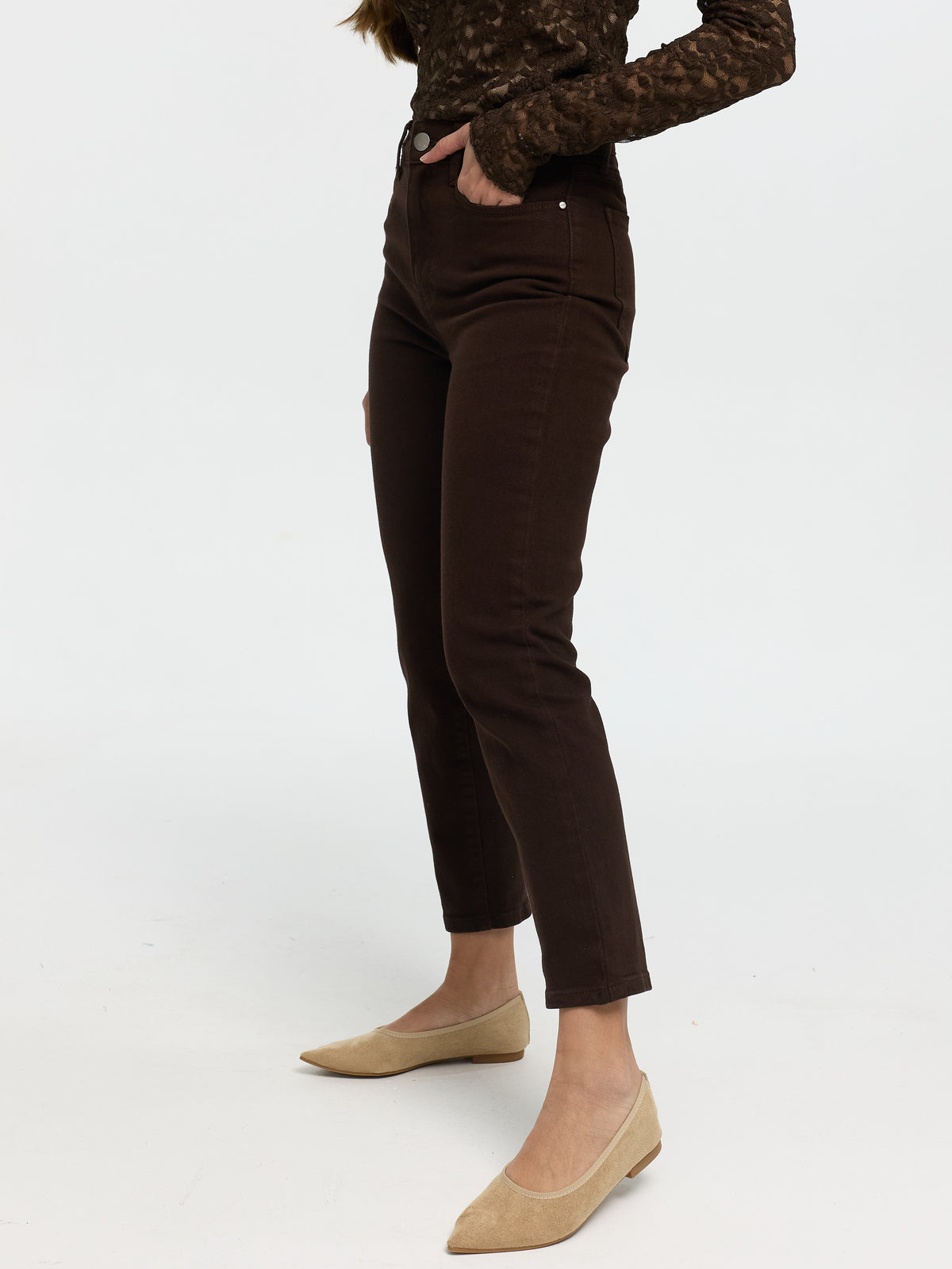 Momjeans "Dinah" in Braun