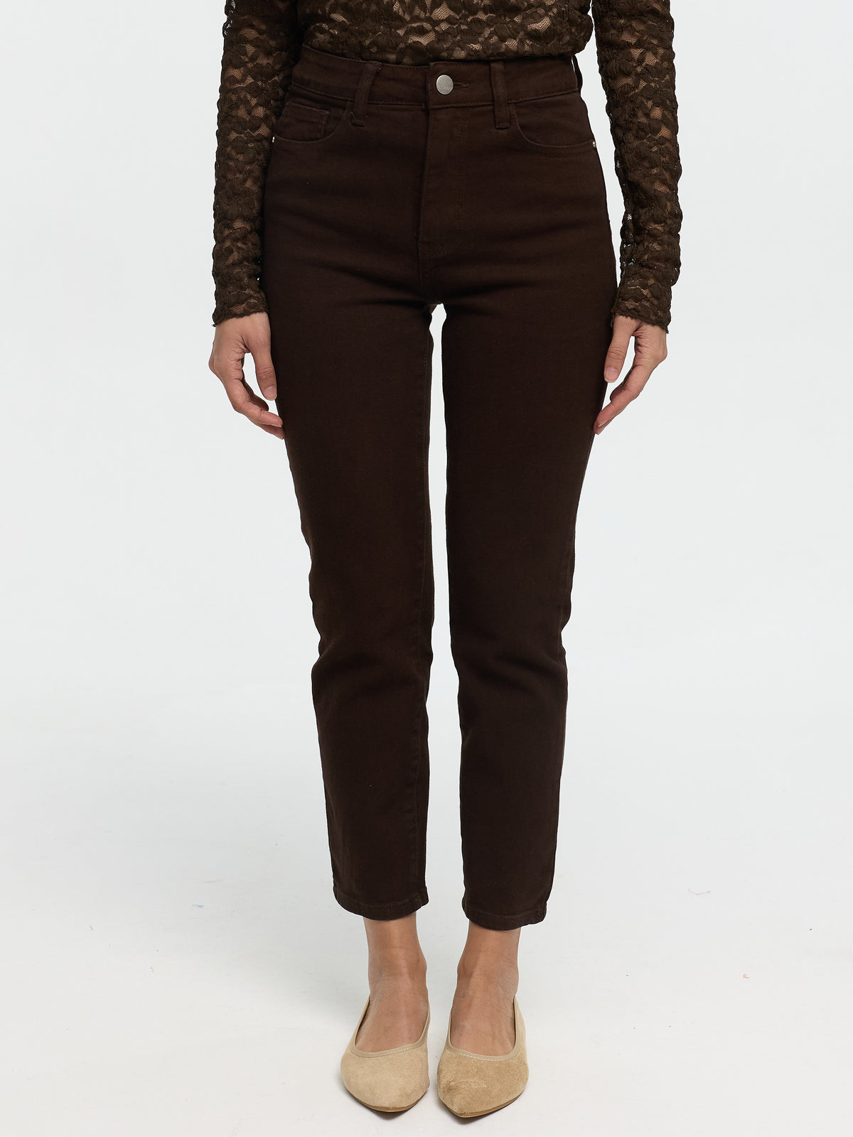 Momjeans "Dinah" in Braun
