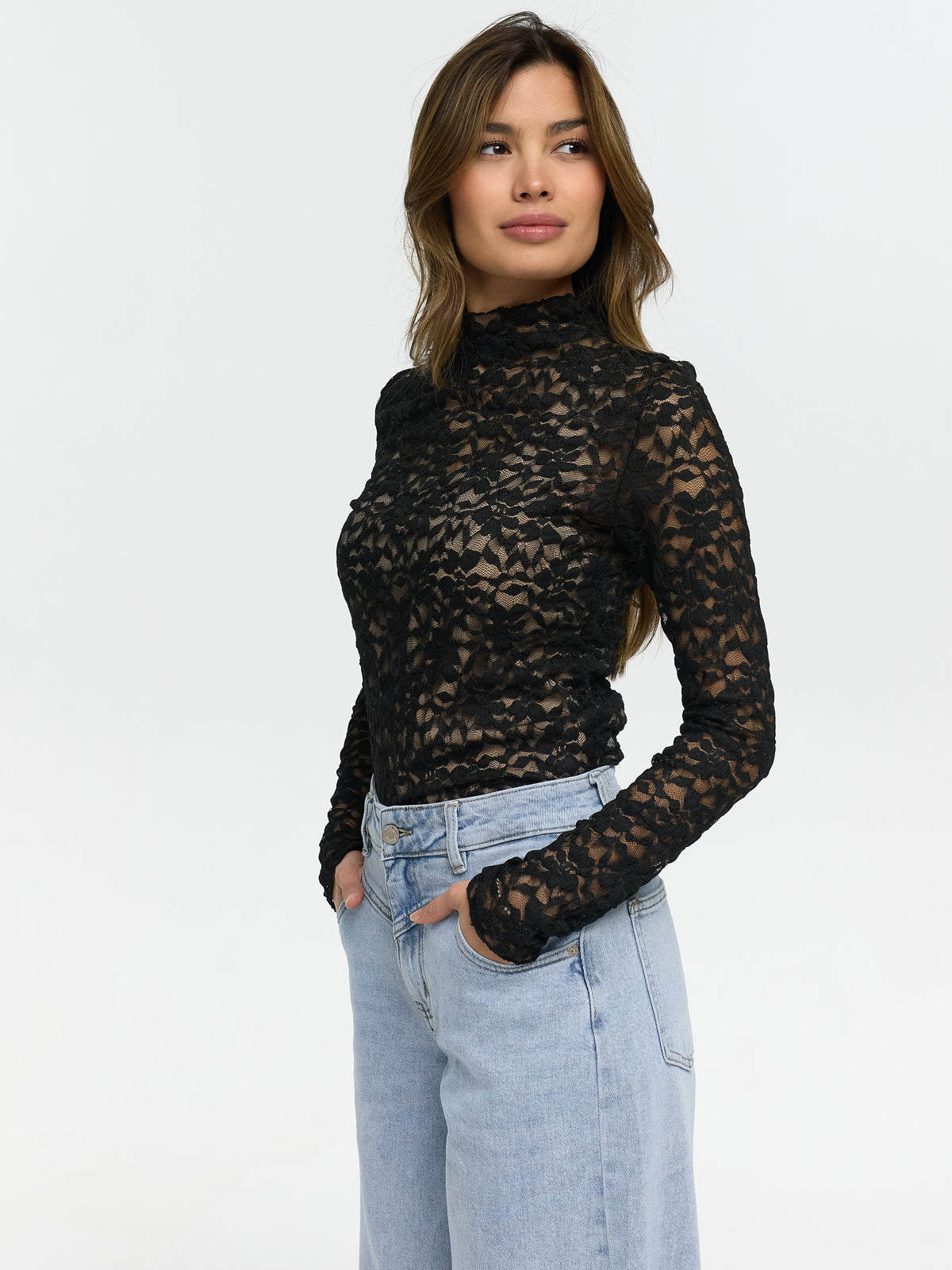 Spitzentop "Gloria" in Schwarz