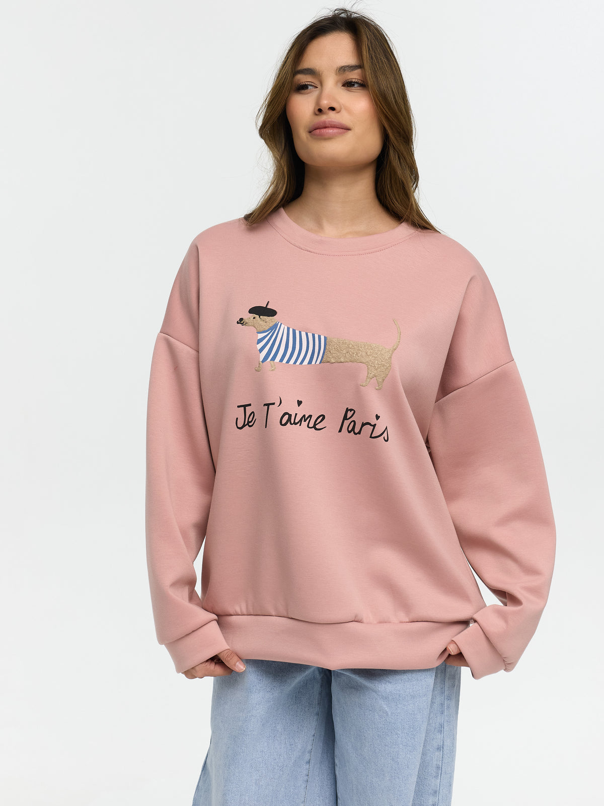 Pullover "Je T'aime Paris" in Rose