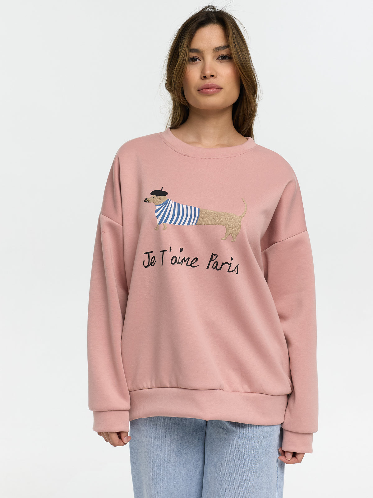 Pullover "Je T'aime Paris" in Rose