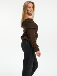 Rollkragen-Pullover "Mariam" in Braun