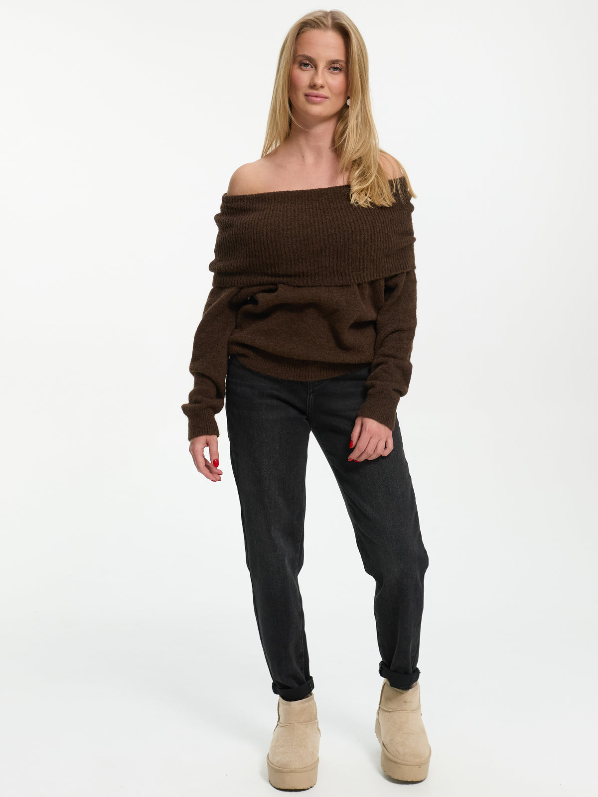 Rollkragen-Pullover "Mariam" in Braun