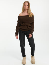 Rollkragen-Pullover "Mariam" in Braun