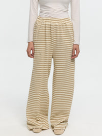 Hose „Abbey“ Beige gestreift