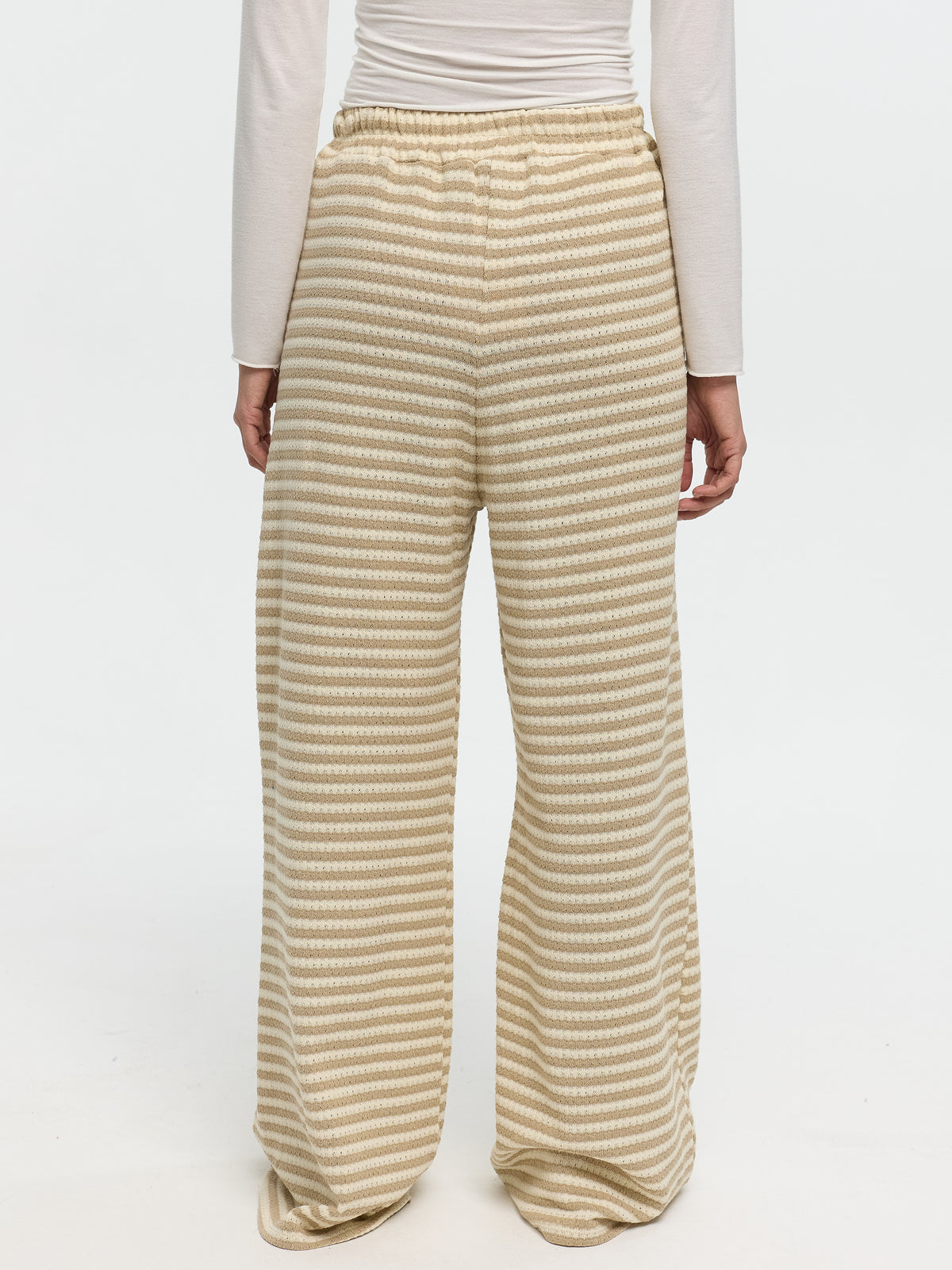 Hose „Abbey“ Beige gestreift