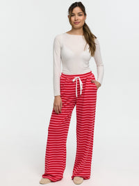 Hose „Stina“ Rot/Rosa Gestreift