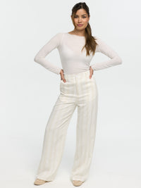 Stoffhose in Leinenoptik "Sandya" in Creme