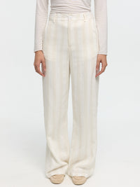 Stoffhose in Leinenoptik "Sandya" in Creme