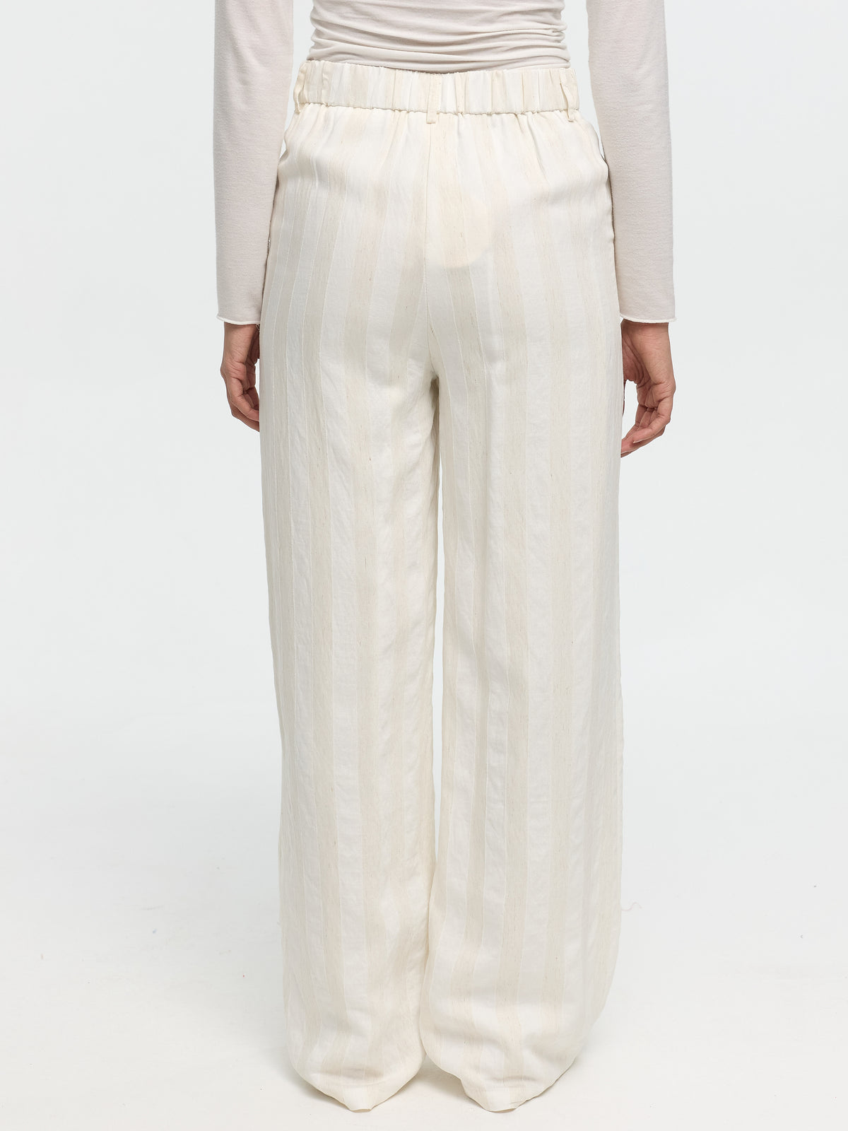 Stoffhose in Leinenoptik "Sandya" in Creme