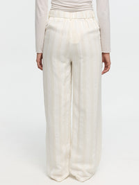 Stoffhose in Leinenoptik "Sandya" in Creme