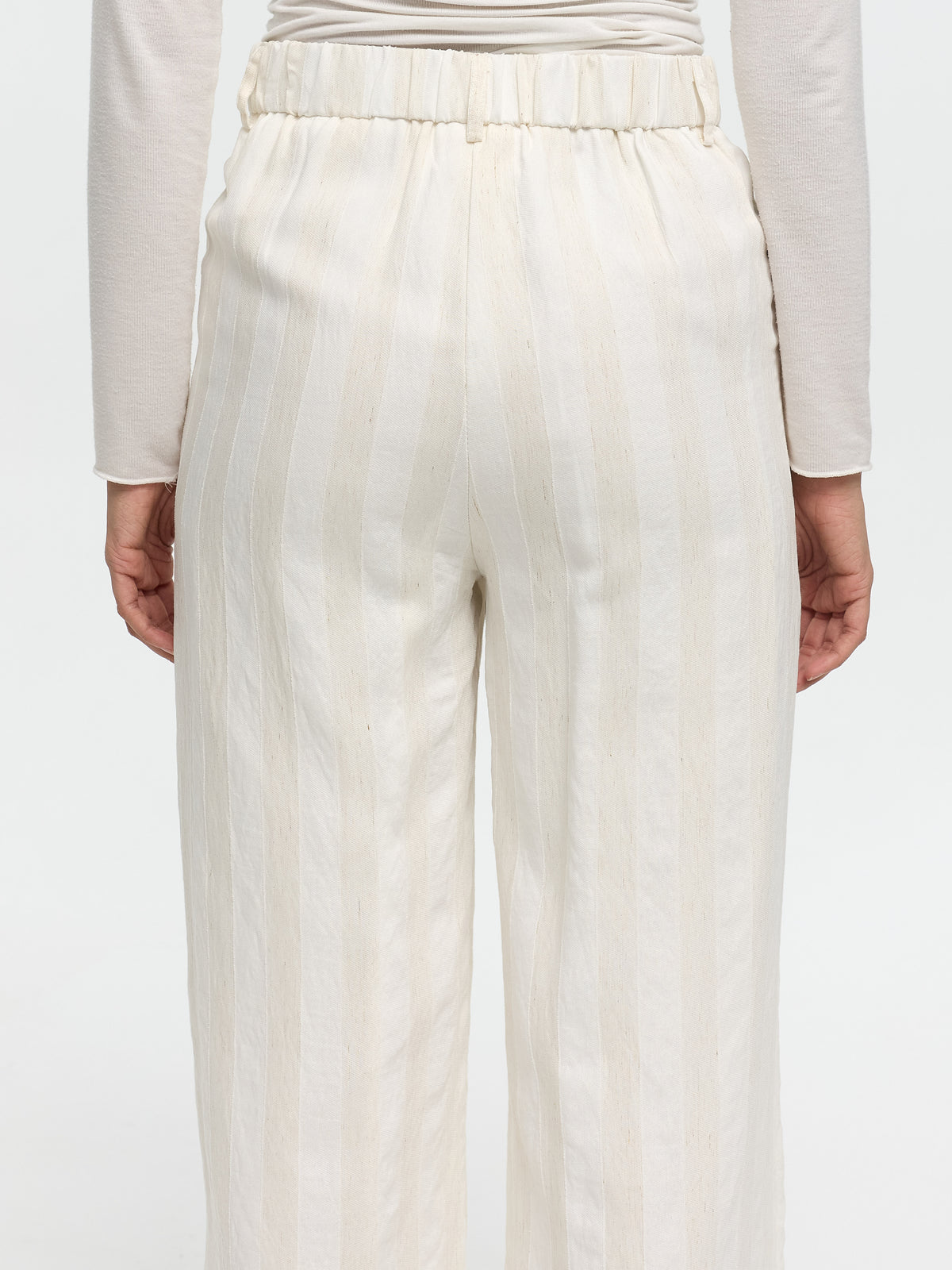 Stoffhose in Leinenoptik "Sandya" in Creme