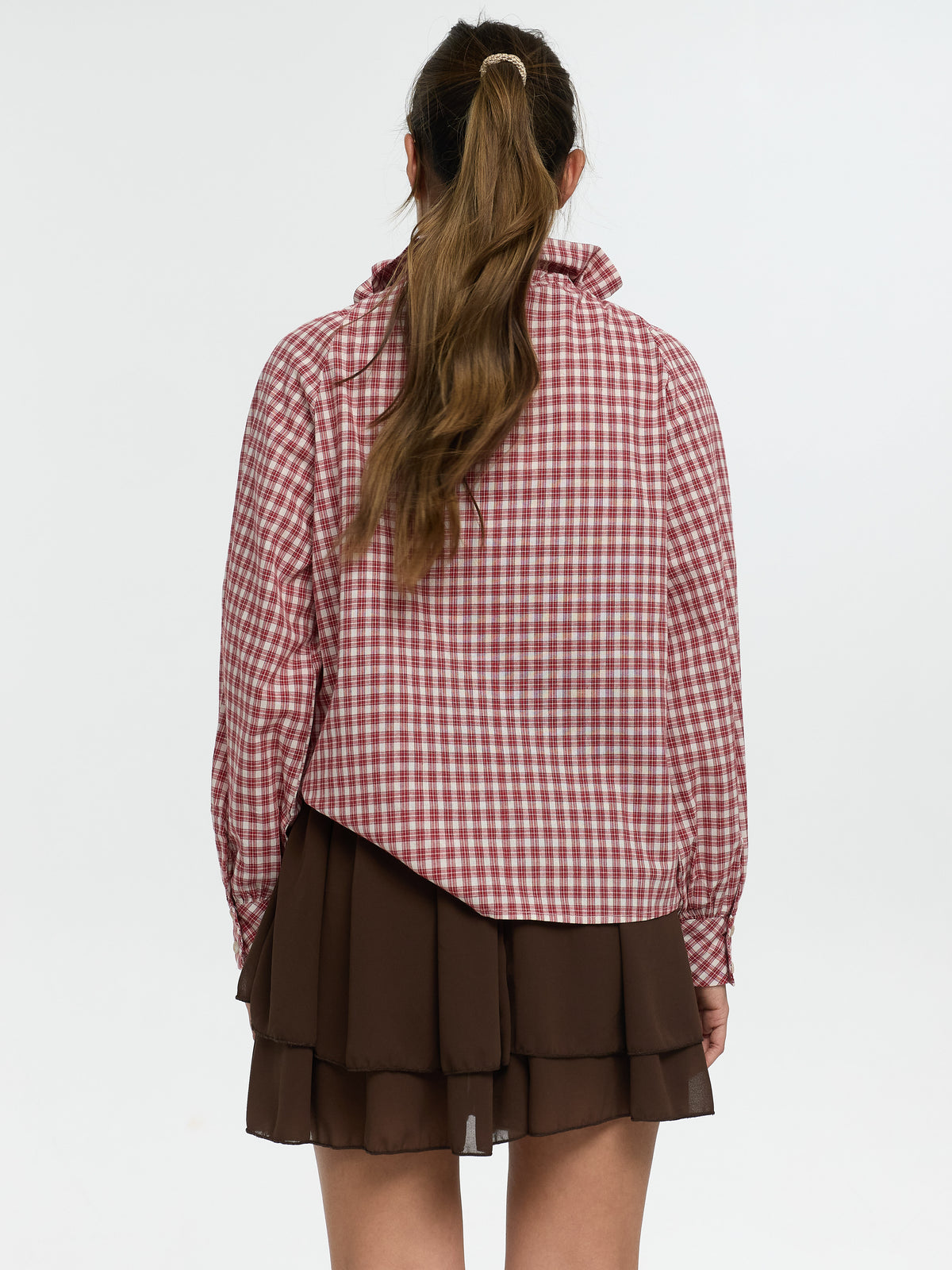 Bluse mit Schleife "Manja" in Rot kariert