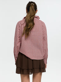 Bluse mit Schleife "Manja" in Rot kariert