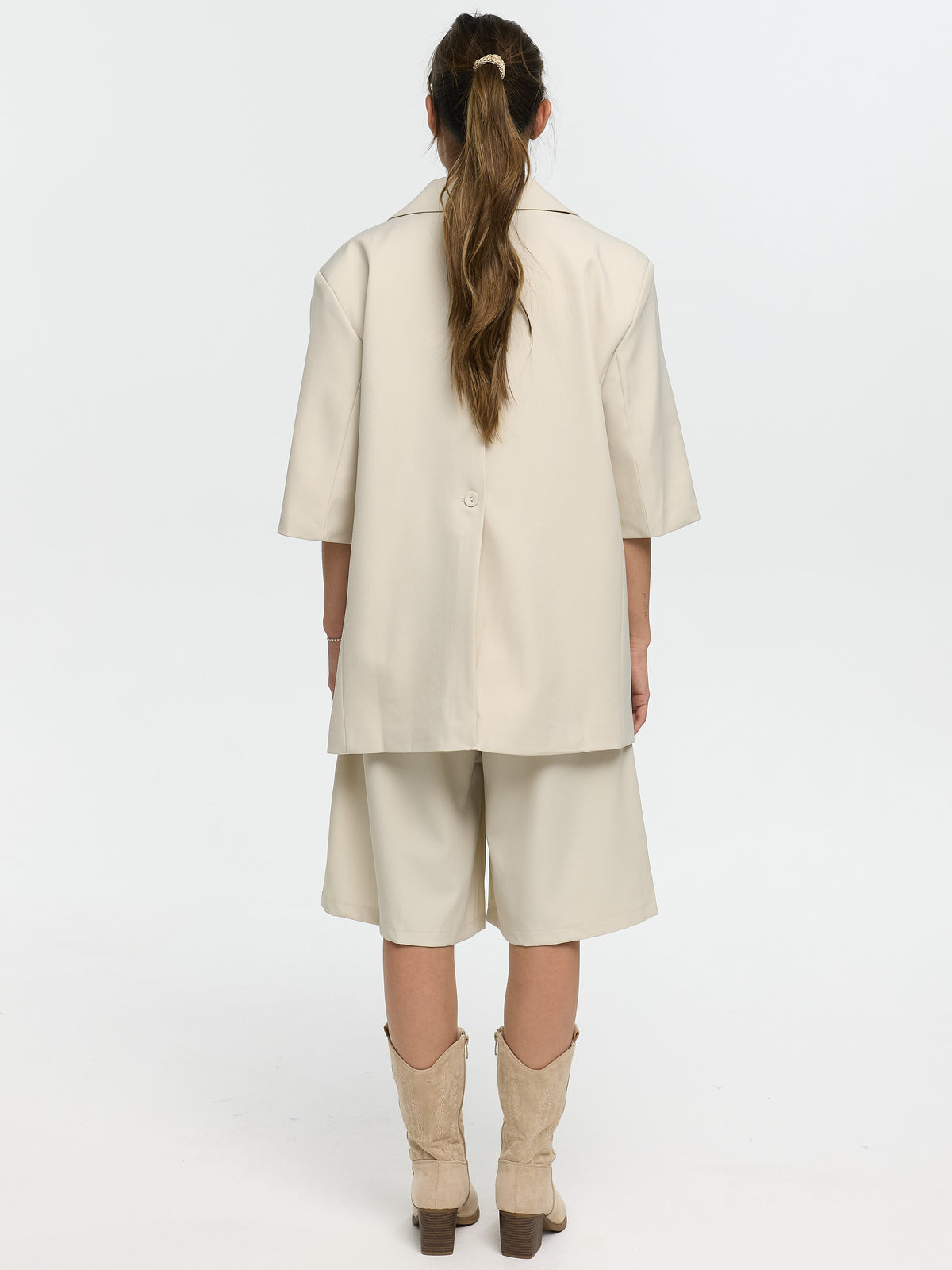 Kurzarm Blazer „Lori“ in Beige