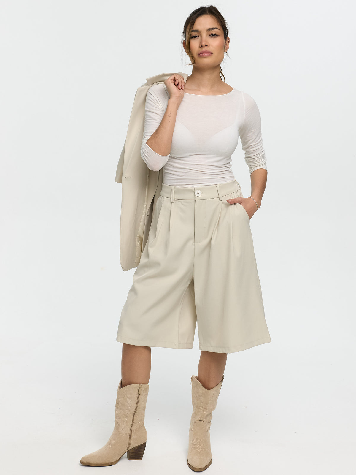 Bermudas „Lori“ in Beige