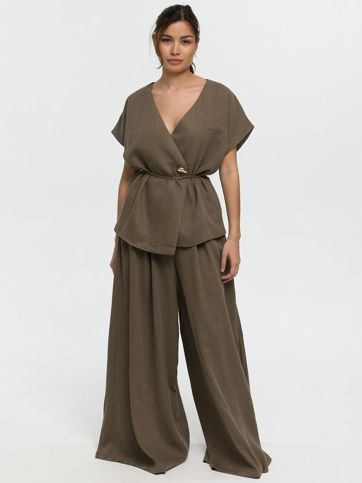 Stoffhose „Levina“ in Cappuccino